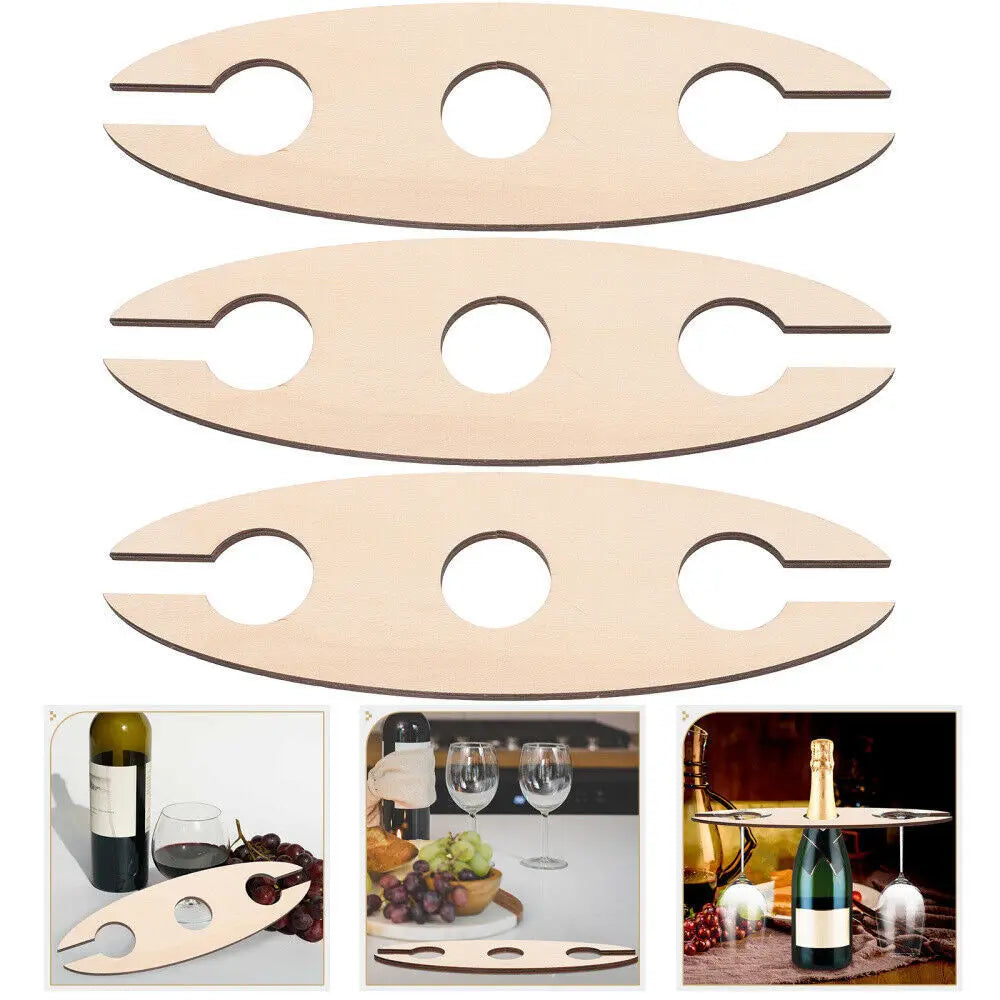 Wooden Desktop Wine Rack Holder – Beige Rustic Home Décor