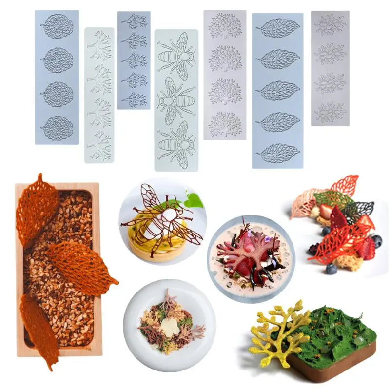 Leaf & Lace Silicone Fondant Molds for Cake Decorating