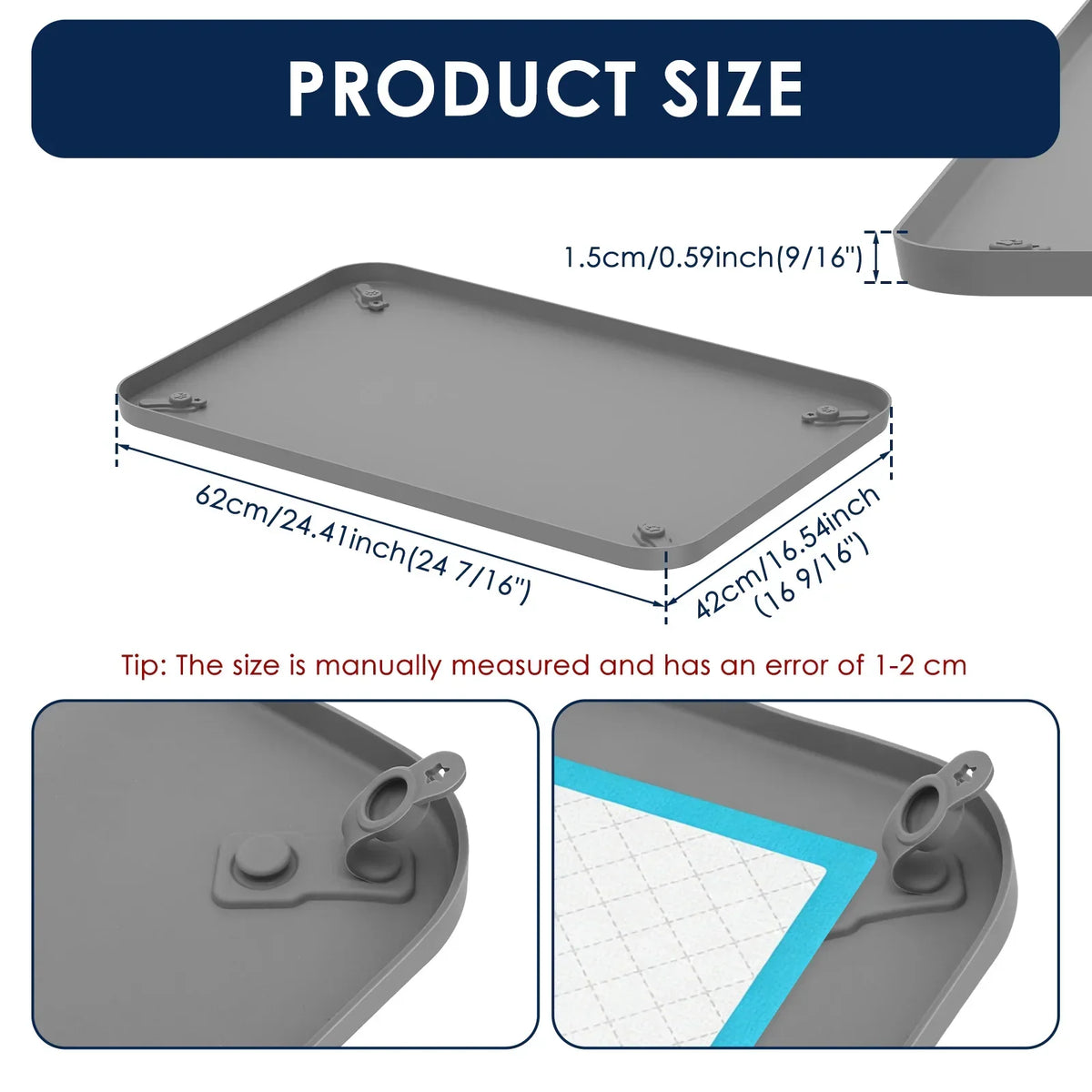 Silicone Dog Pee Pad Holder with Corner Snaps – S & L