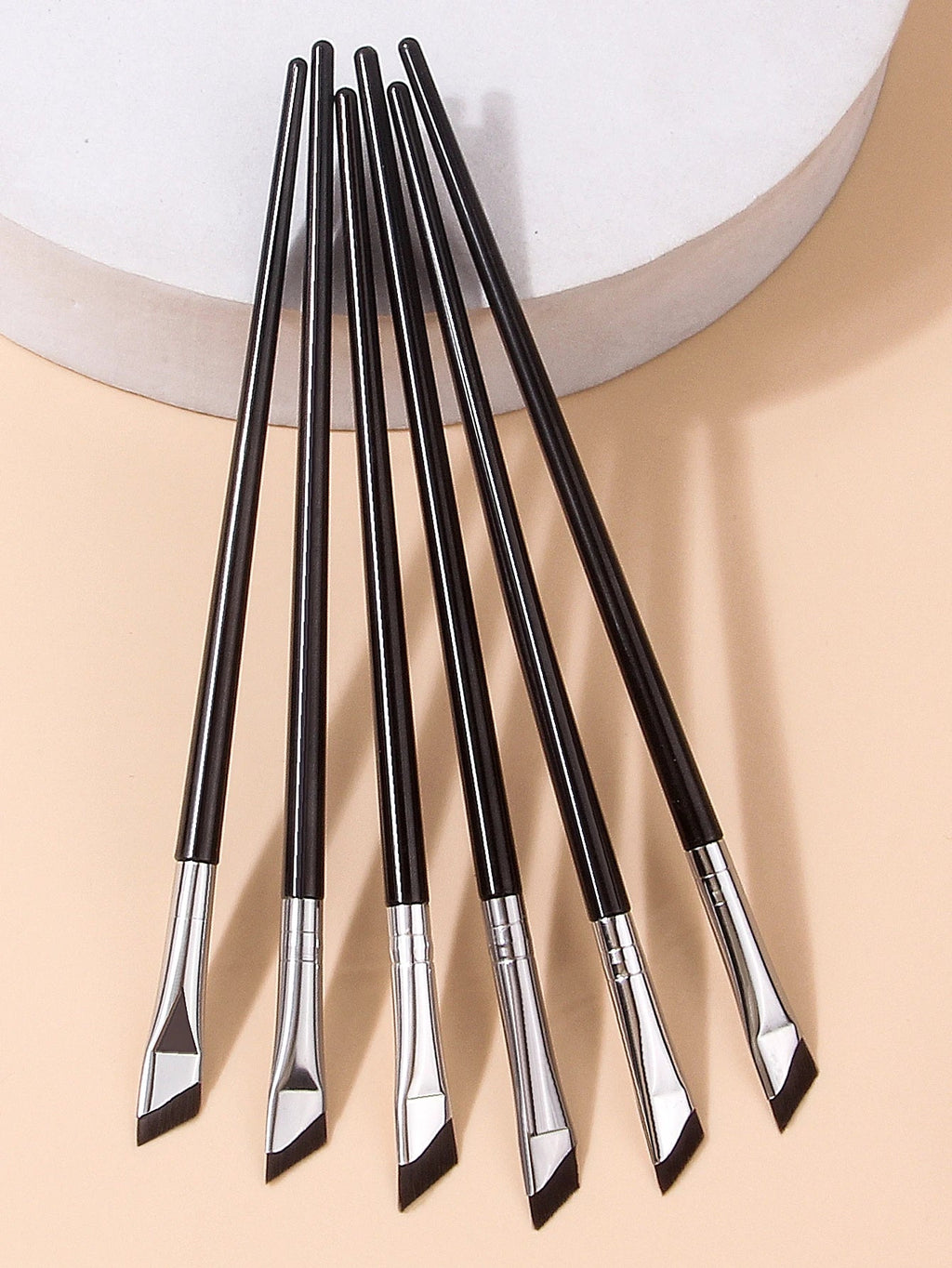 6-Piece Angled Eyeliner & Eyebrow Brush Set | Precision Eye Makeup