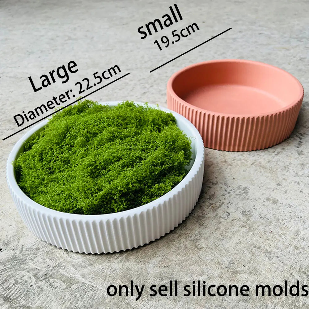 Silicone Mold for Round Concrete Planter & Candle Vessel