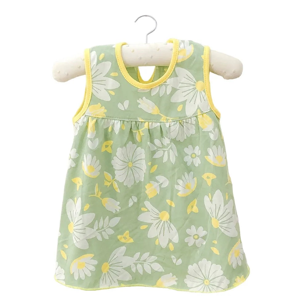 Pure Cotton Baby Girl Dress – Cartoon Print Summer Princess