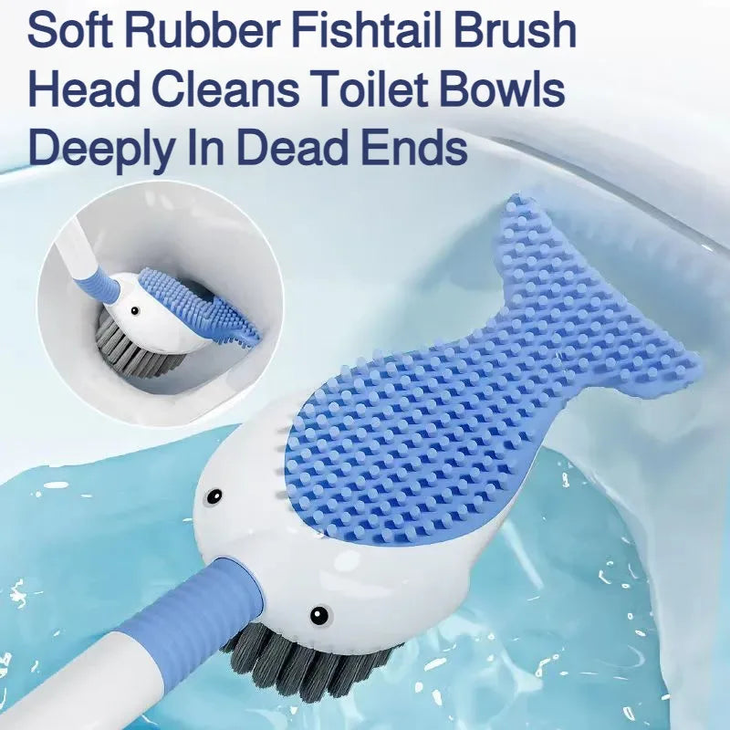 Silicone Toilet Brush with Suction Cup Base & Liquid Fill