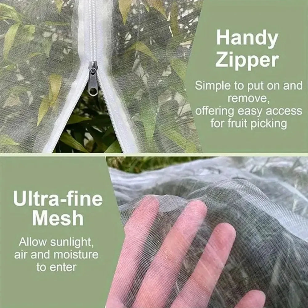 Zip Drawstring Plant Insect Screen Net Cover – Garden Protection
