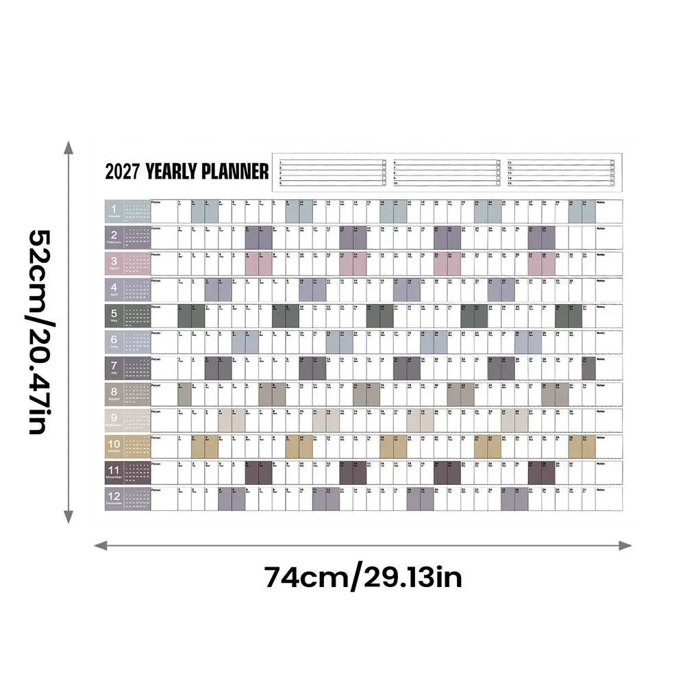 2027 Wall Calendar 12-Month Double-Sided Annual Planner