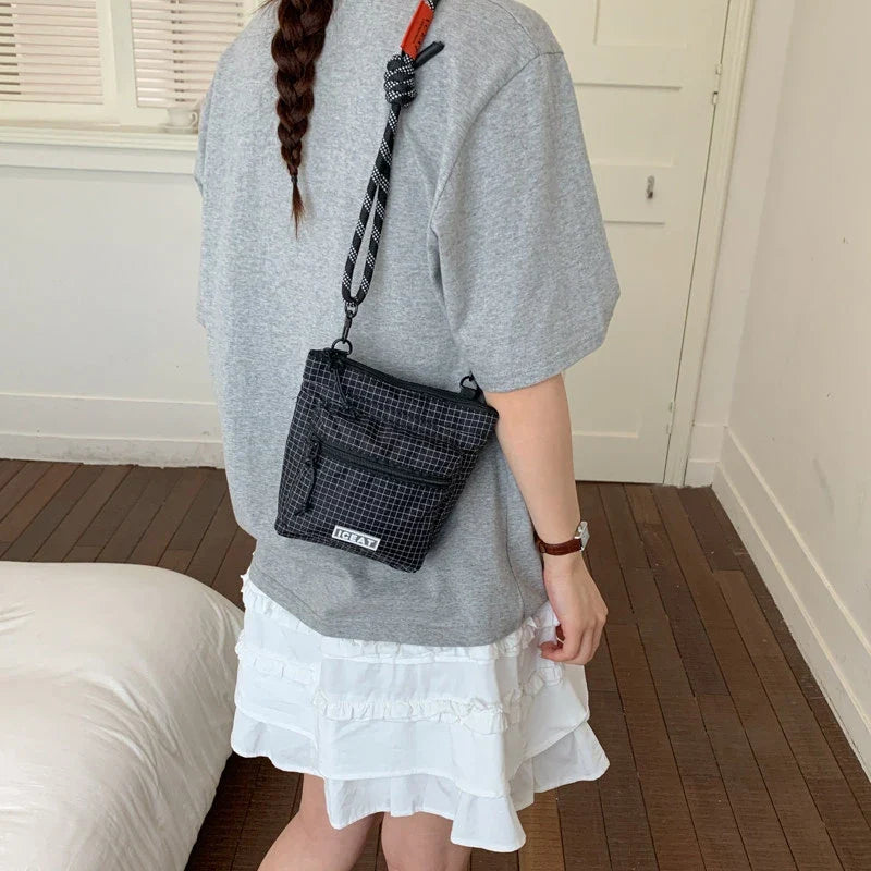 Korean Mini Crossbody Phone Bag | Nylon Casual Commuter Bag