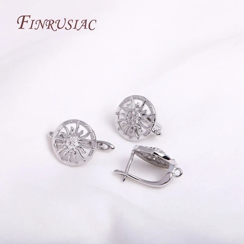Sunflower Earring Hooks 18K Gold Plated DIY Jewelry Findings