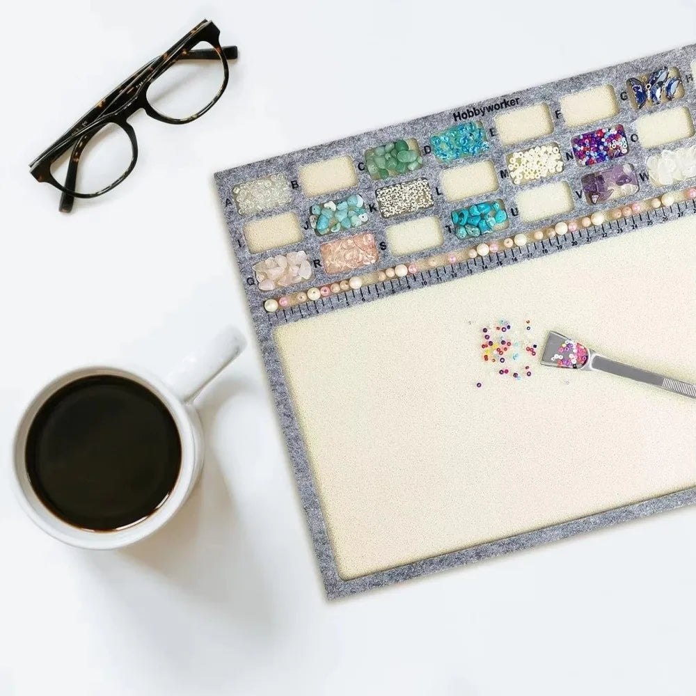 Felt Beading Tray with Scale Markings – Nonslip Bead Mat