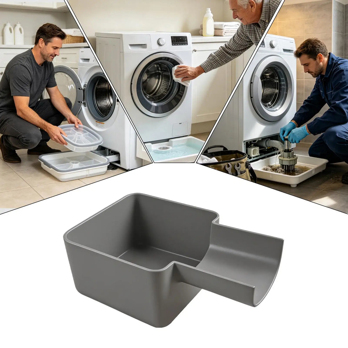 Washing Machine Drain Tray – Leakproof ABS Water Pan