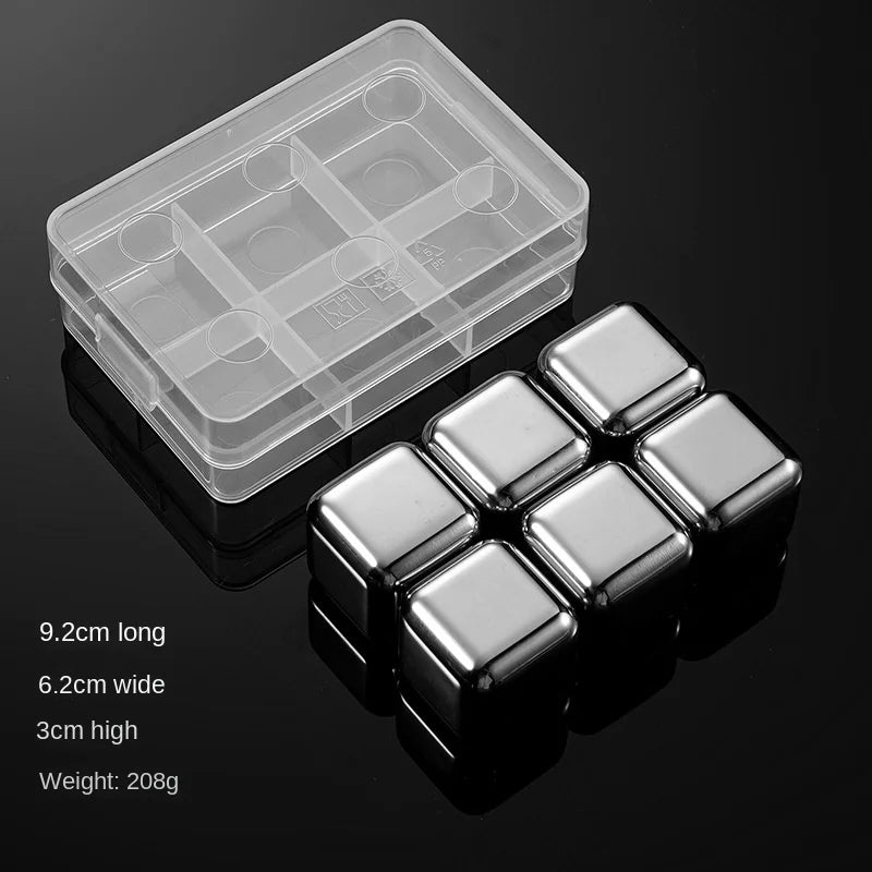 Reusable Stainless Steel Ice Cubes – Whiskey Chilling Stones Set
