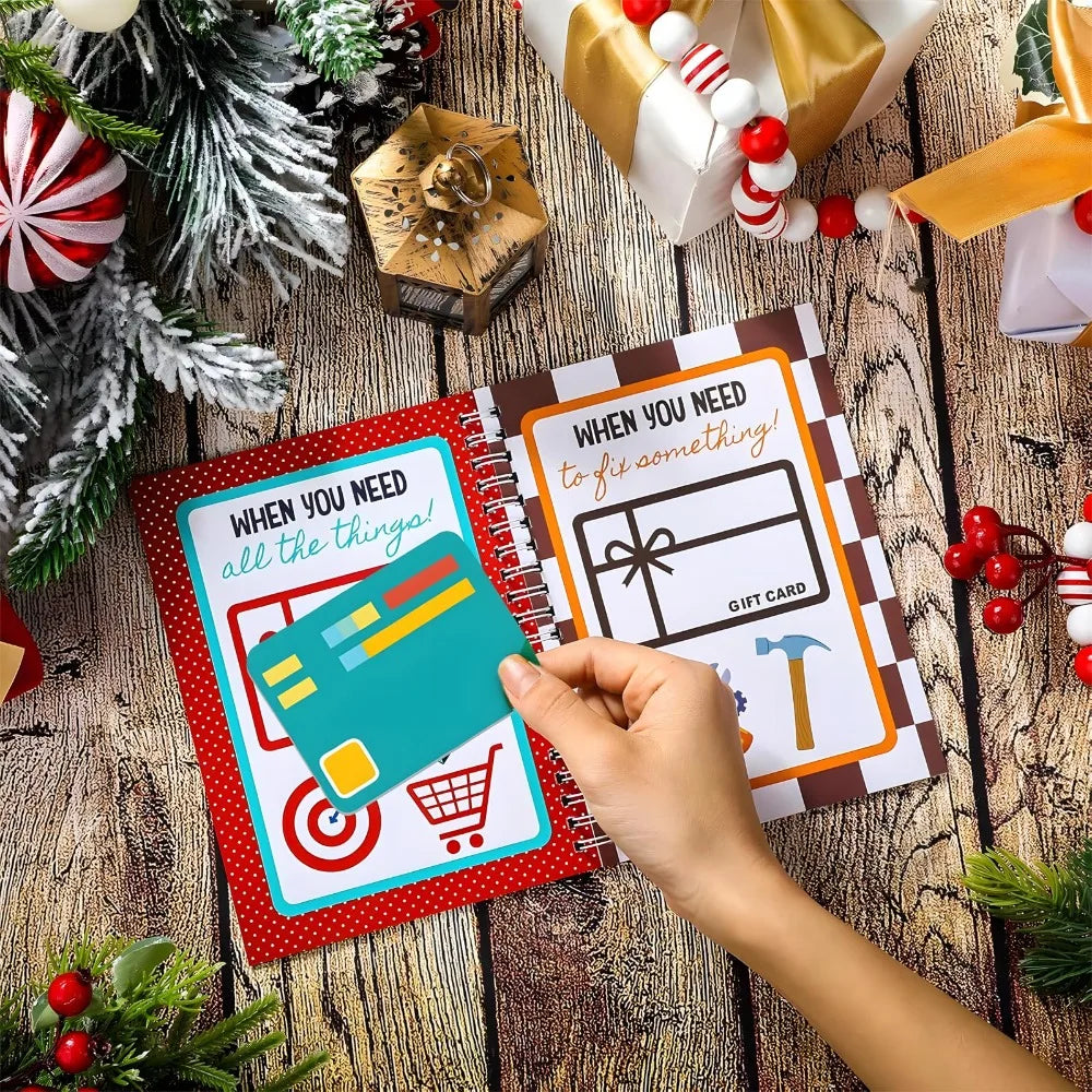 Spiral-Bound Christmas Gift Card Book – DIY Multicolor Paper