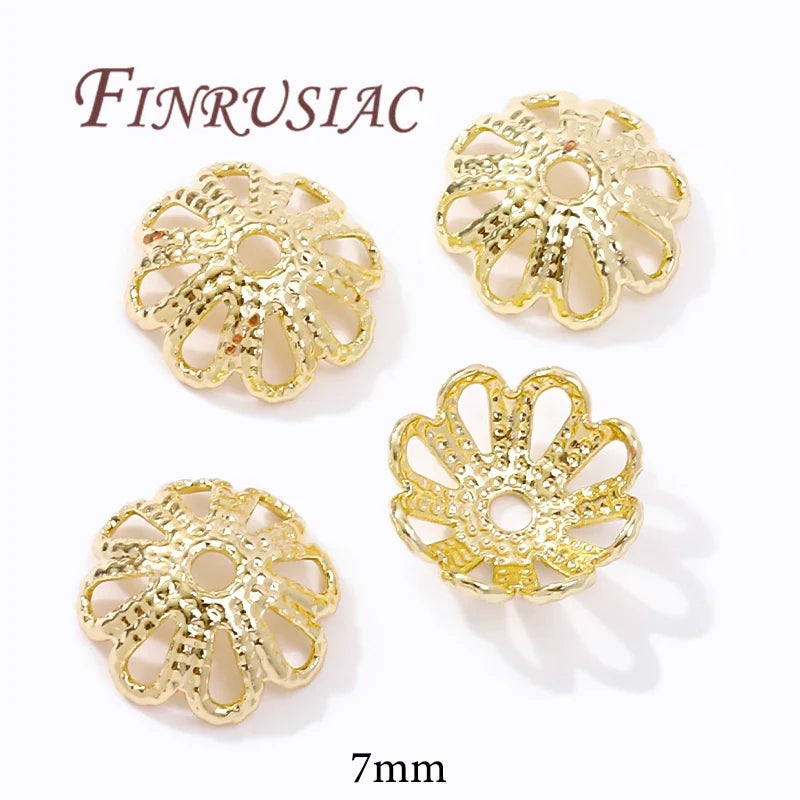 18K/14K Gold Plated Filigree Flower Bead Caps – Jewelry Making