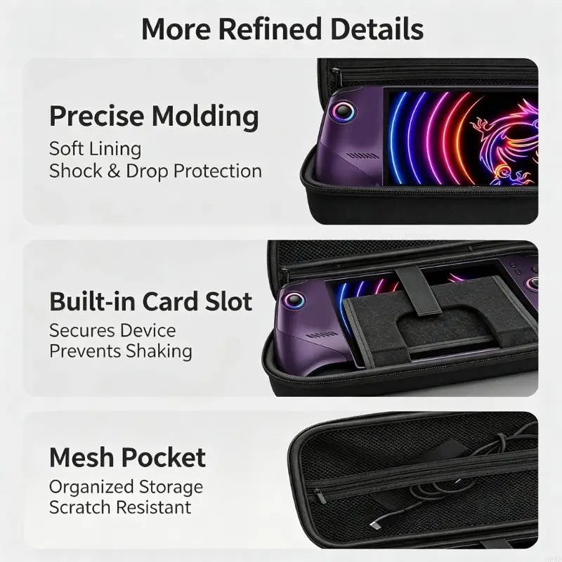 Hard Shell Carry Case for MSI Claw 8 AI+ Gaming Console