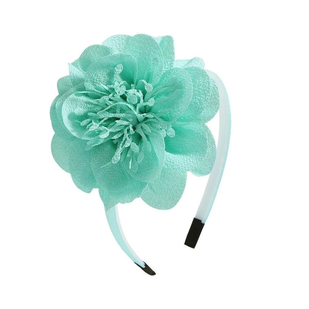 Girls Big Flower Crown Headband – Princess Grosgrain Hairband