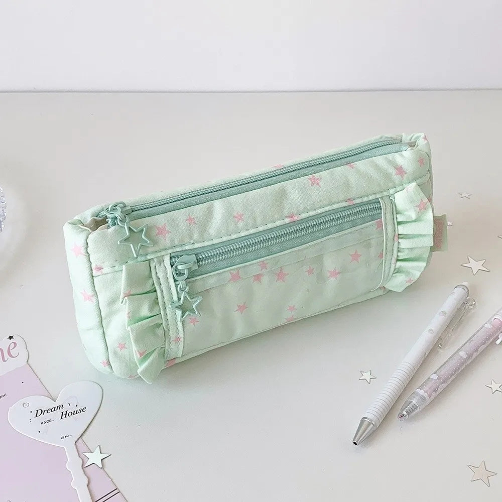 Transparent Window Pencil Case Large Capacity Badge Pen Bag