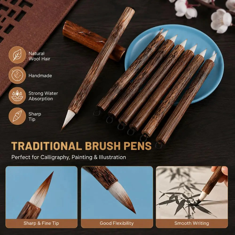 Mixed Hair Chinese Calligraphy Brush Fine Point Ink Pen