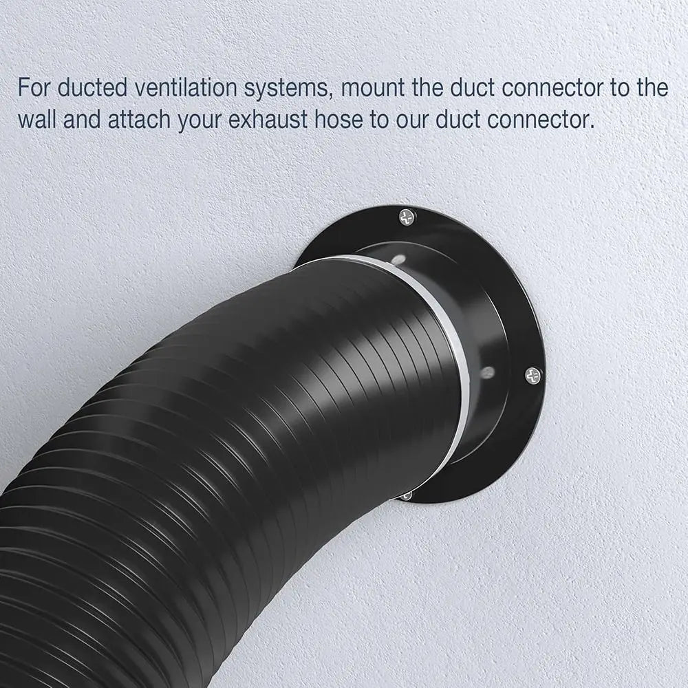 ABS Round Wall Flange Connector – Black Ventilation Pipe Joint