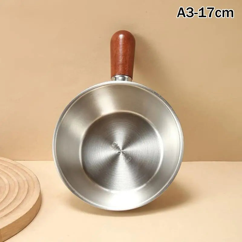 Mini Stainless Steel Saucepan with Wooden Handle | Kitchen Pan