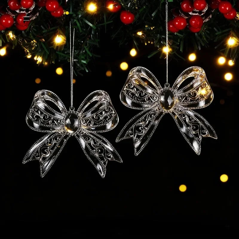 5PCS Transparent Plastic Christmas Snowflake Ornaments | Indoor & Outdoor