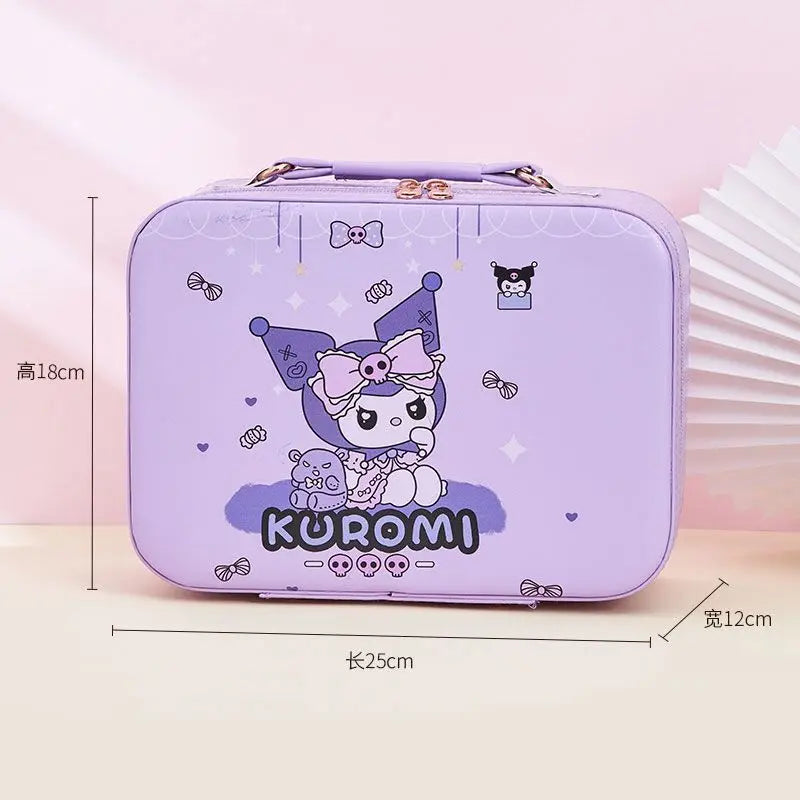 Sanrio Kawaii Large Makeup Bag with Mirror | Hello Kitty Kuromi