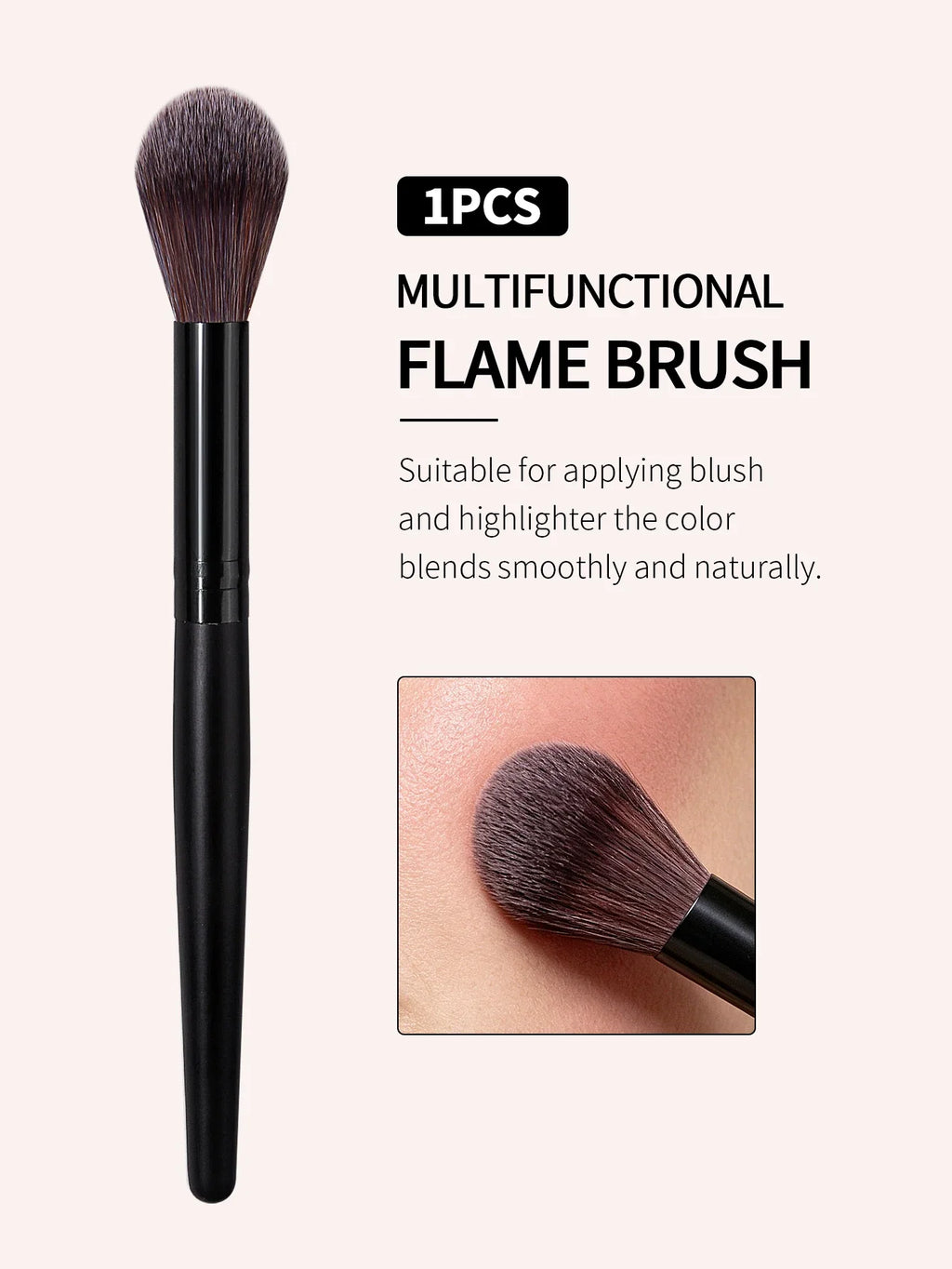 Fluffy Large Flame Blush & Highlighter Makeup Brush