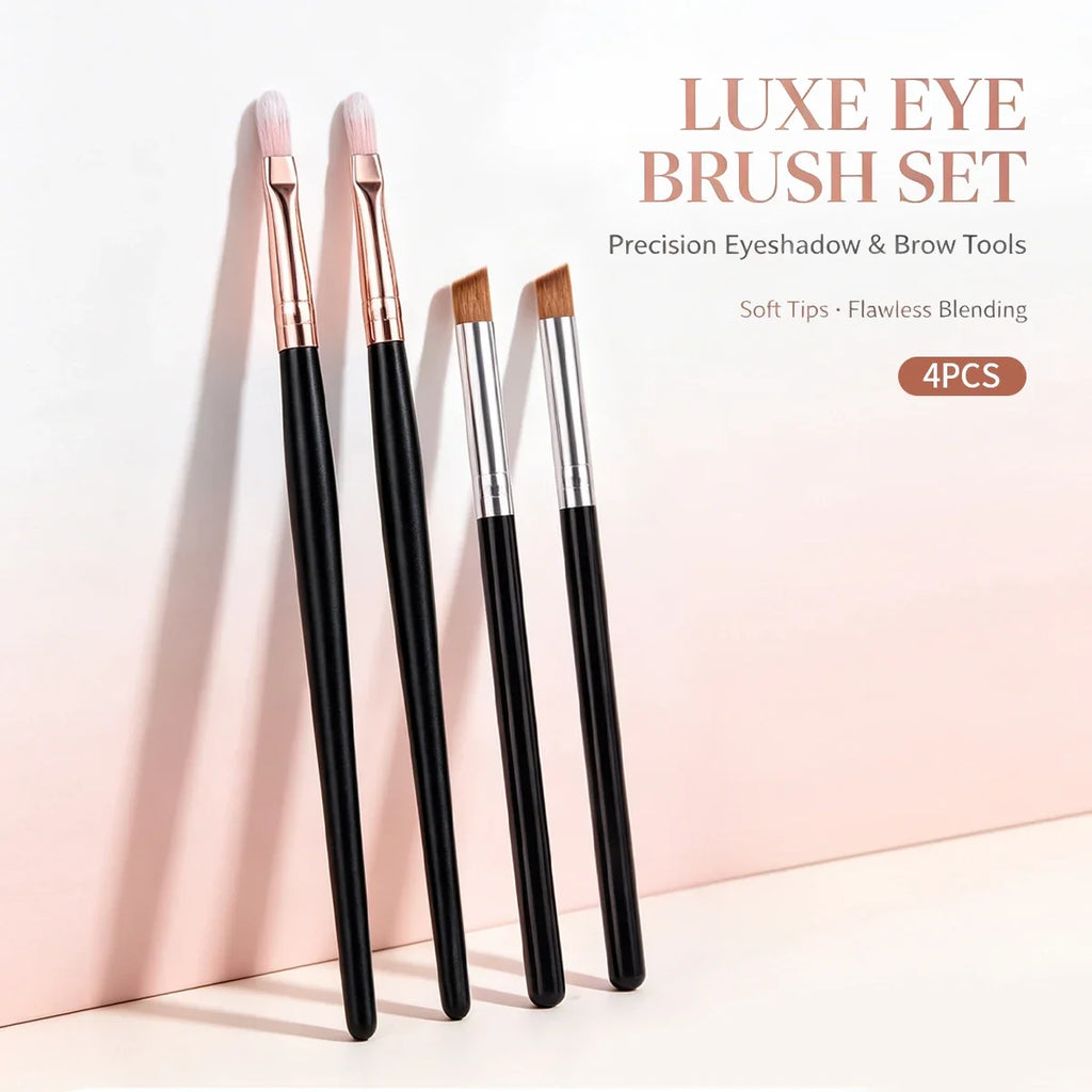 4-Piece Lip & Angled Concealer Brush Set – Soft Synthetic