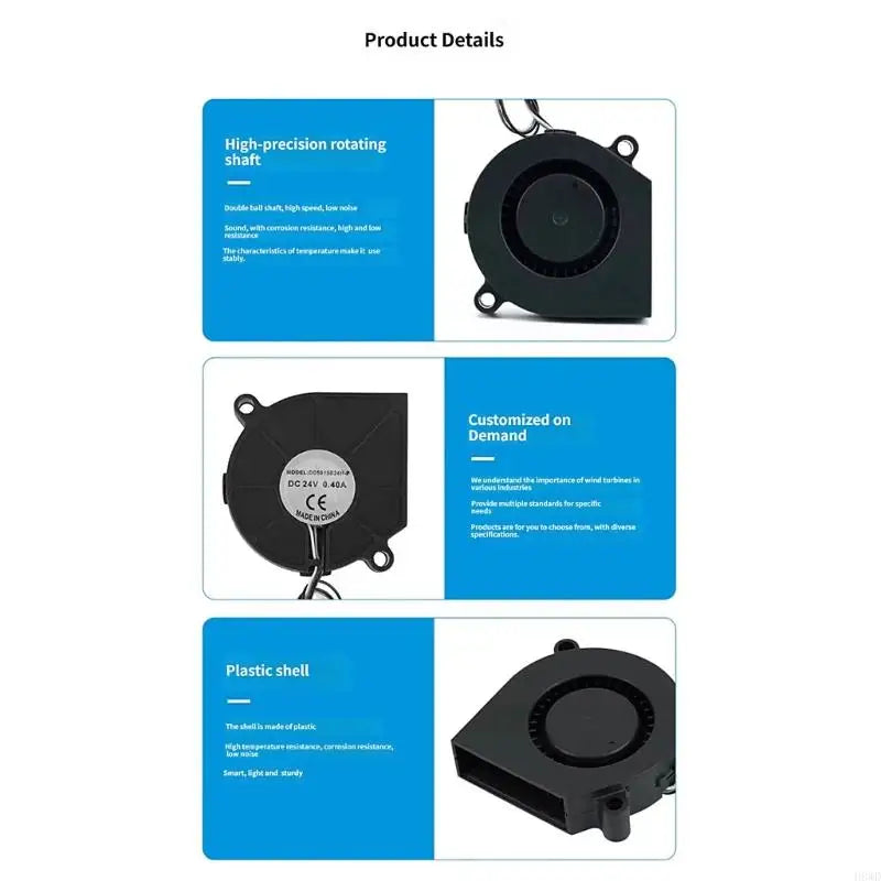 DC24V 5015 Blower Fan for P1P/P1S 3D Printer | Dual Ball Bearing