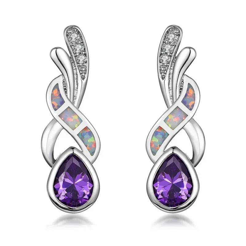 Women's Silver Drop Dangle Earrings – Bridal Wedding Gift