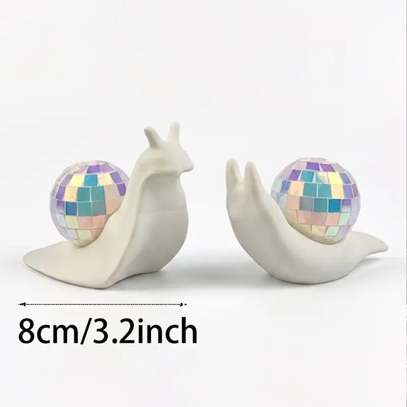 Retro Snail Disco Ball Sun Catcher – Rainbow Light Home Decor