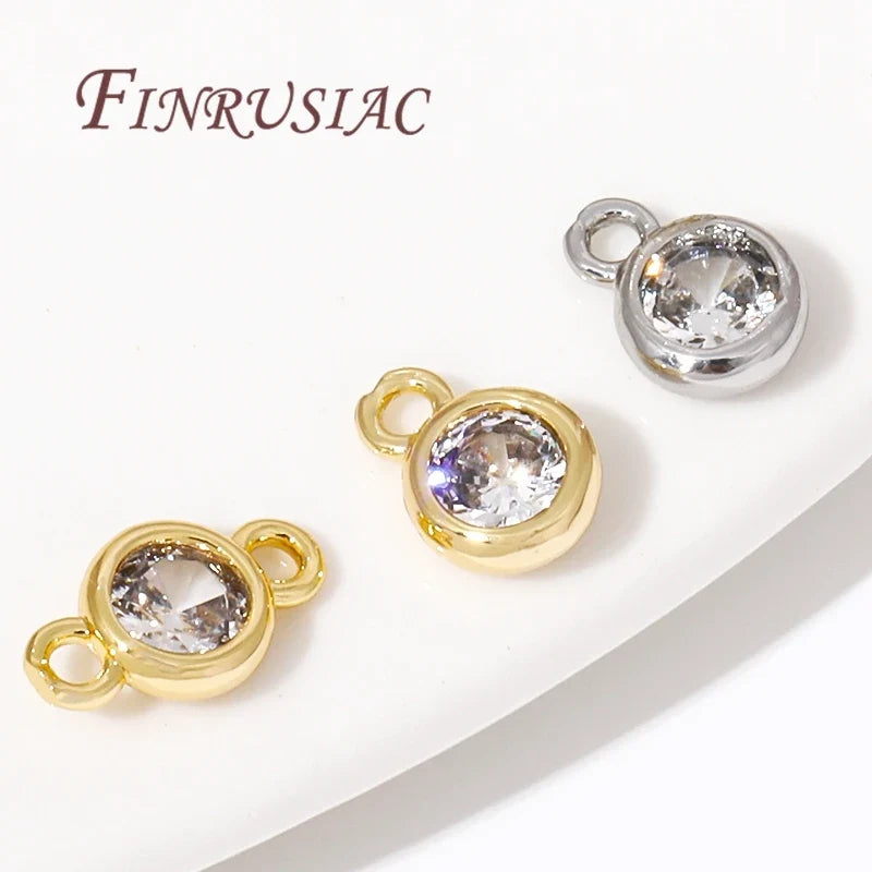 18K Gold Plated Brass Zircon Pendant Charms – DIY Jewelry Findings