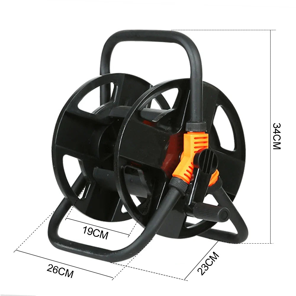 Portable Garden Hose Reel Storage Cart & Pipe Organizer Rack