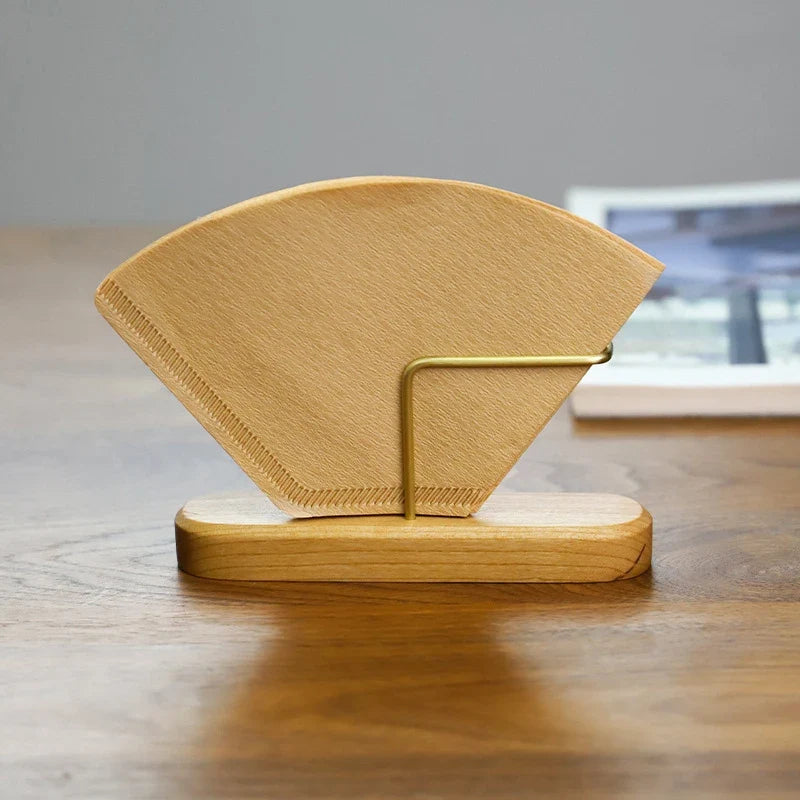 Wooden Coffee Filter Holder Stand & Paper Filter Rack
