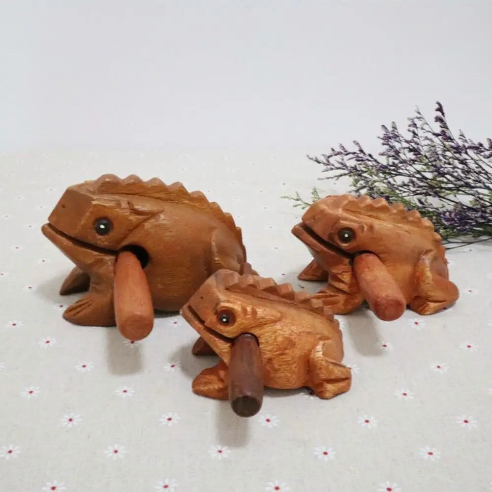 Wooden Frog Guiro Rasp Handcrafted Percussion Instrument