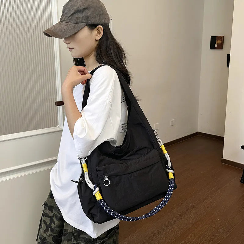 Women's Large Nylon Crossbody Shoulder Bag – Lightweight Travel