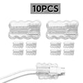 10-Pack Anti-Bend Cable Protector – Transparent Cord Cover