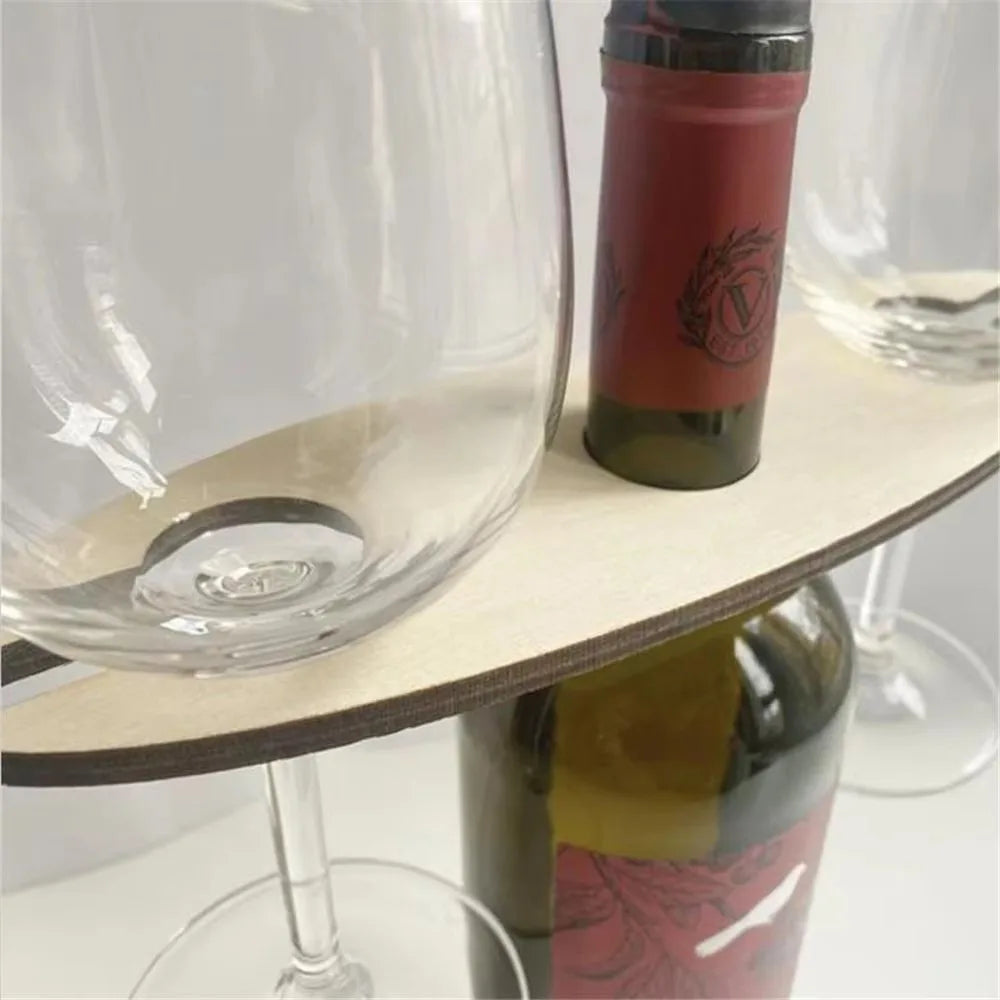 Wooden Desktop Wine Rack Hanging Bar Shelf – Home & Party