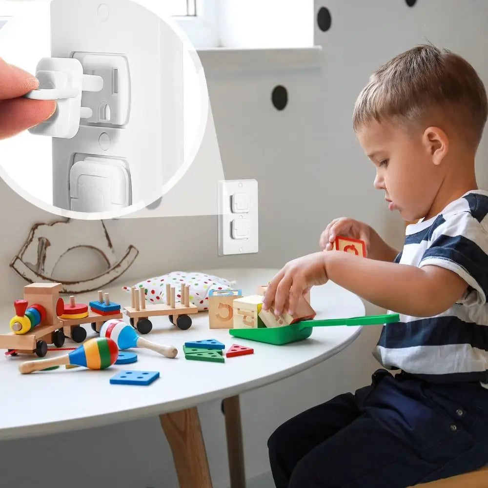 10-Pack 3-Prong Outlet Plug Covers | Child Safety Caps