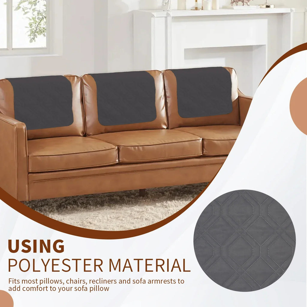 3-Pack Sofa Headrest & Arm Protector Covers – Polyester 57x38cm