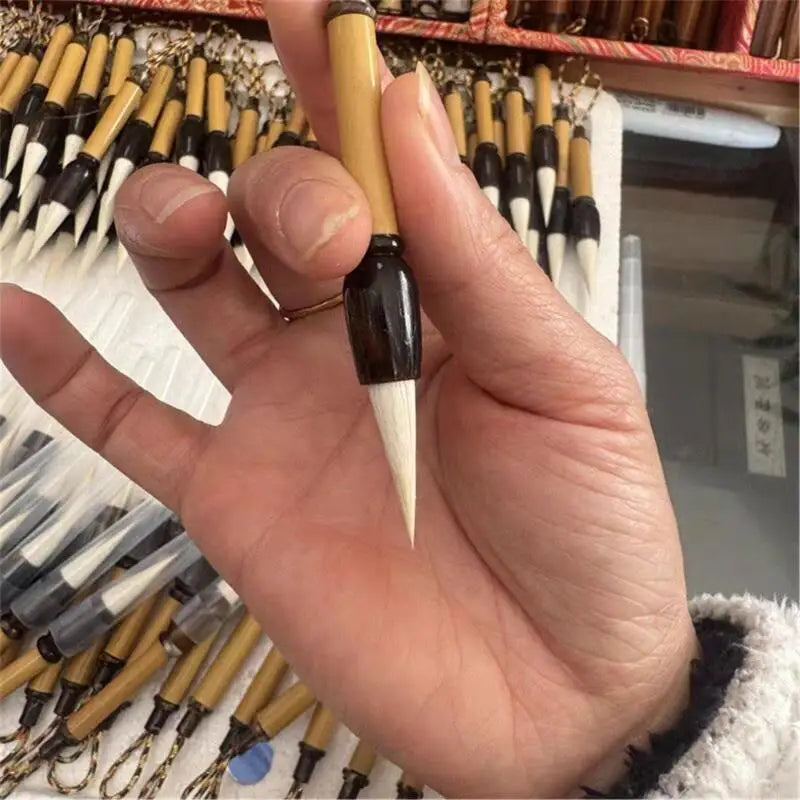 Mini Chinese Calligraphy Brush – Goat Hair Tip, Short Handle