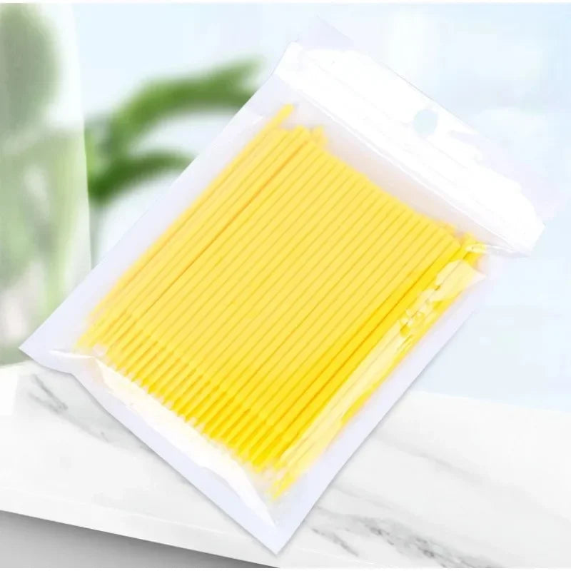 100Pcs Disposable Micro Brush Eyelash Cleaning Sticks | Eye Makeup
