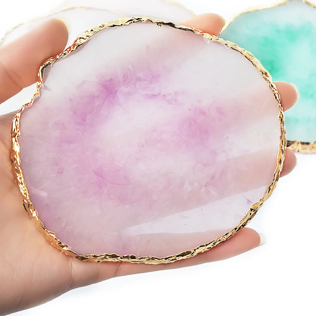 Round Resin Agate Nail Art Palette & Gel Polish Display Shelf