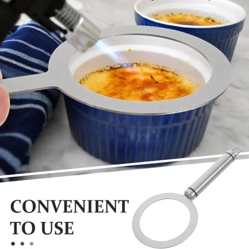 Stainless Steel Brûlée Ring – S/M/L for Desserts & Milk Tea