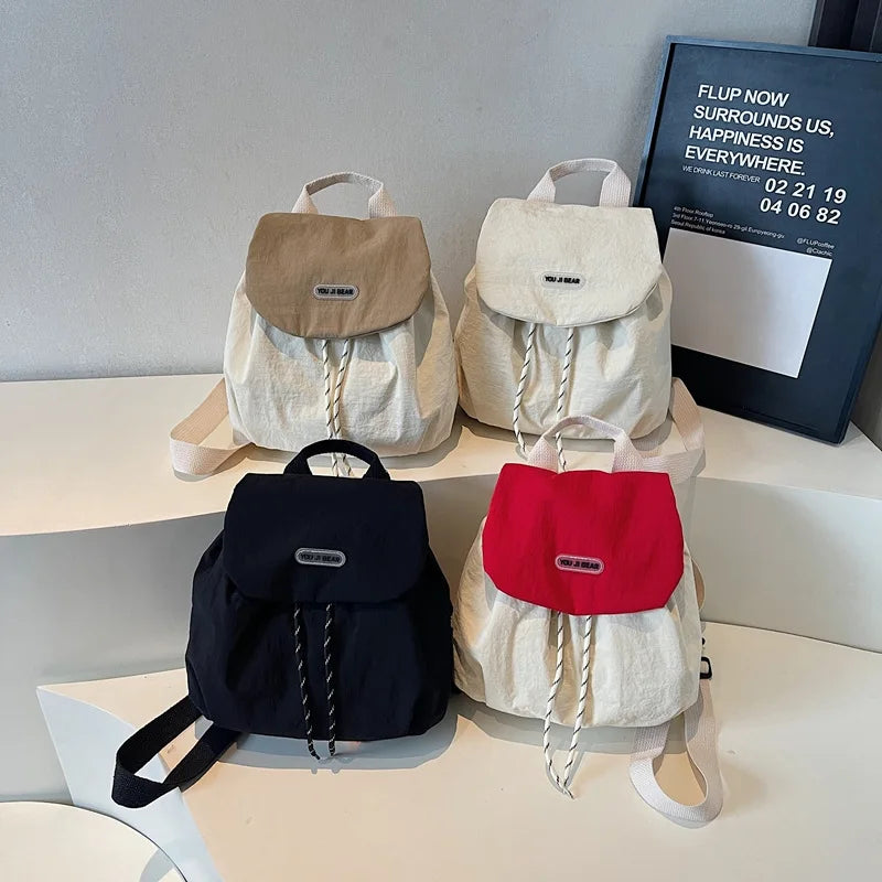 Korean Style Mini Nylon Backpack – Lightweight Travel & Commute
