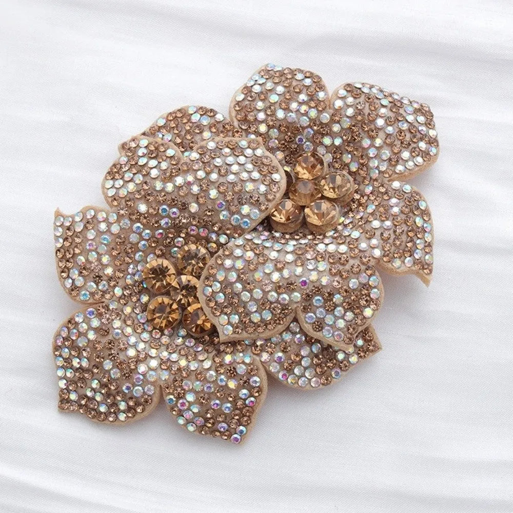 3D Rhinestone Rose Patch – Sparkling DIY Flower Appliqué