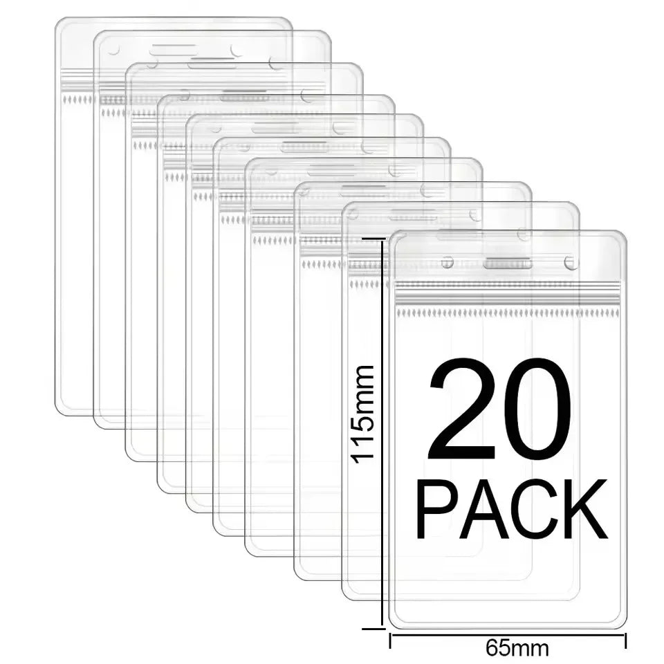 Waterproof ID Badge Holders with Resealable Zip – 1 to 50 Pack