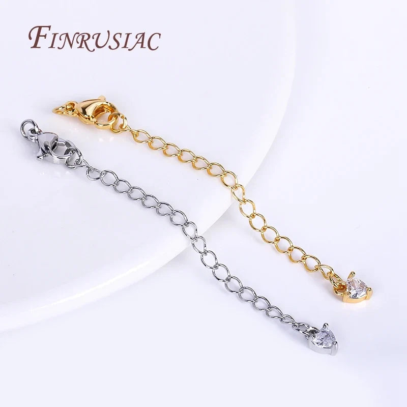 18K Gold Plated Brass Extension Chain Lobster Clasp – 8 Styles