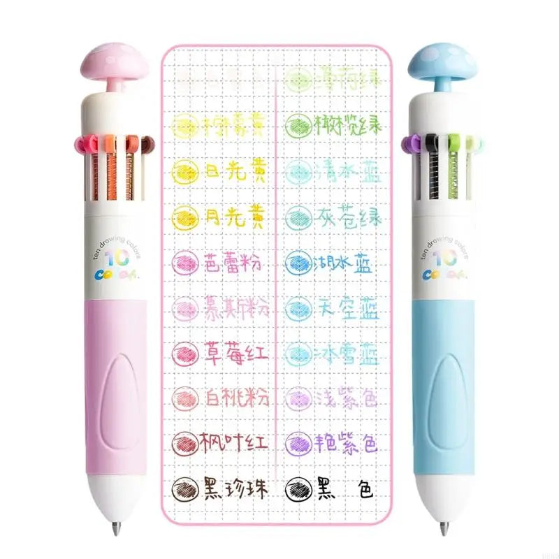 10-Color-in-1 Retractable Ballpoint Pens – 2 Pack | Multicolor