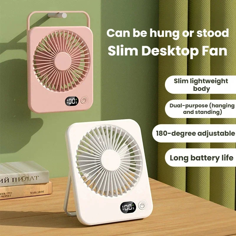 Mini Portable Rechargeable USB Desk Fan – 5 Speed 3-in-1