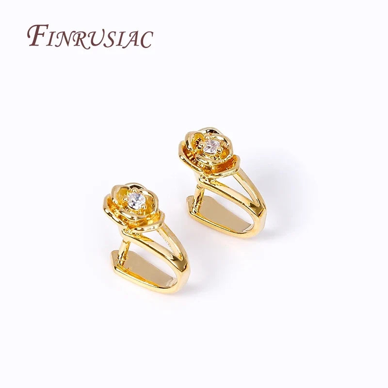 18K Gold Plated Zircon Pinch Bail Clasp – DIY Jewelry Finding