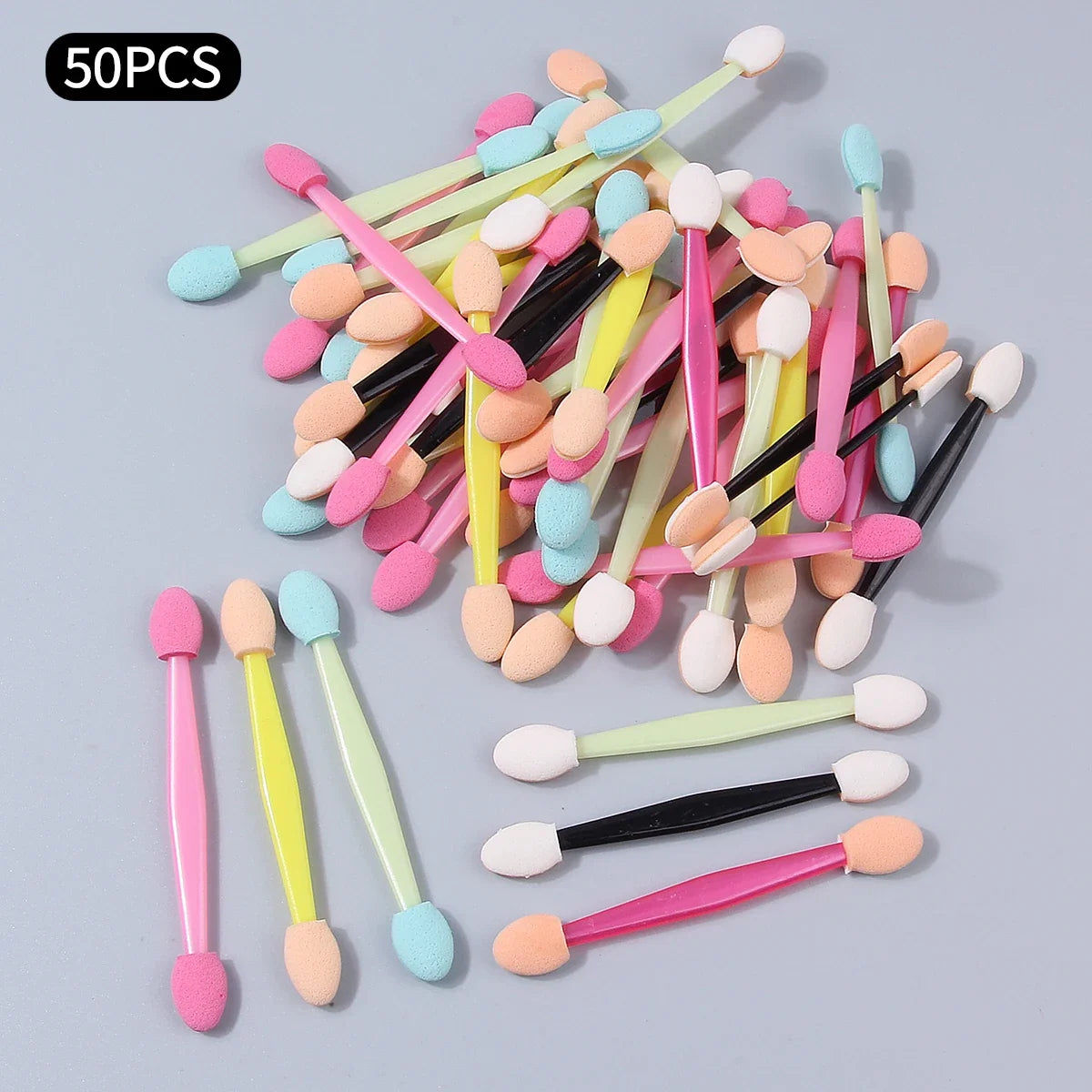 50Pcs Disposable Double-End Sponge Eyeshadow Applicators
